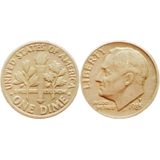 США 1 дайм 1983 P год KM# 195a Roosevelt Dime