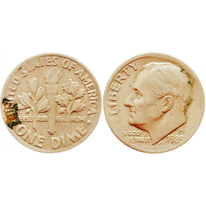 США 1 дайм 1985 D год KM# 195a Roosevelt Dime