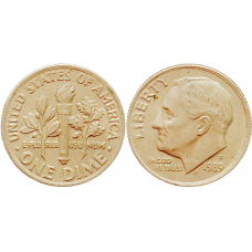 США 1 дайм 1989 P год KM# 195a Roosevelt Dime