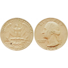США 25 центов 1969 год KM# 164a Вашингтонский квотер
