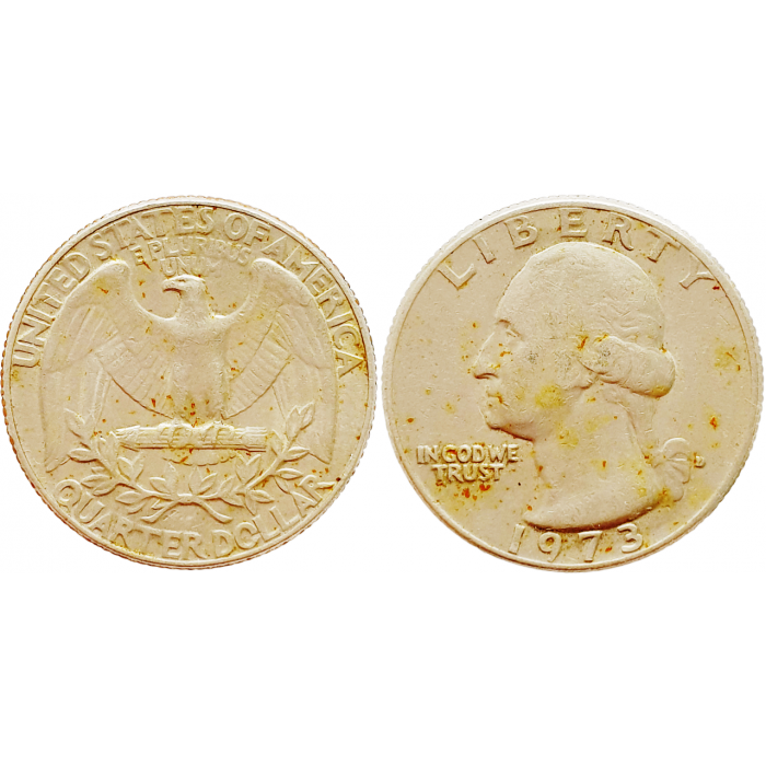 США 25 центов 1973 D год KM# 164a Вашингтонский квотер