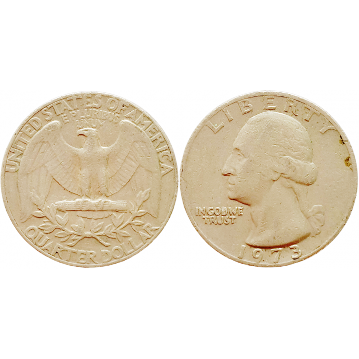 США 25 центов 1973 год KM# 164a Вашингтонский квотер