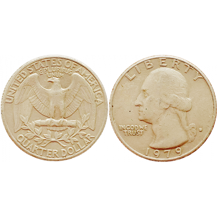 США 25 центов 1979 D год KM# 164a Вашингтонский квотер