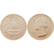 США 25 центов 1989 P год KM# 164a Вашингтонский квотер