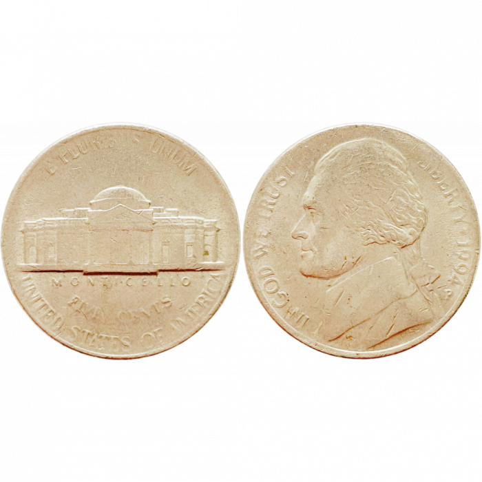 США 5 центов 1994 P год KM# A192 Jefferson Nickel