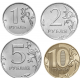 Россия 1 2 5 10 рублей 2023 ММД год UNC Набор 4 монеты
