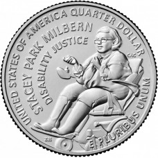 США 25 центов 2025 P год UNC №19 Американские женщины Стейси Парк Милберн