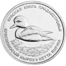 Приднестровье 1 рубль 2023 год UNC UC# 439 ПМР Красная книга - Красноносый нырок