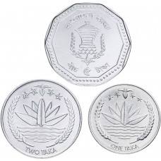 Бангладеш 1 2 5 так 2010-2014 год Набор из 3 монет