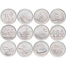 Канада 25 центов 1999 год Миллениум Набор из 12 монет
