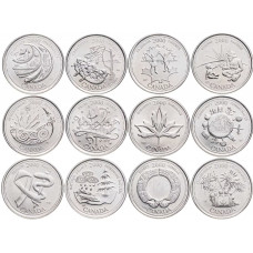 Канада 25 центов 2000 год Миллениум Набор из 12 монет