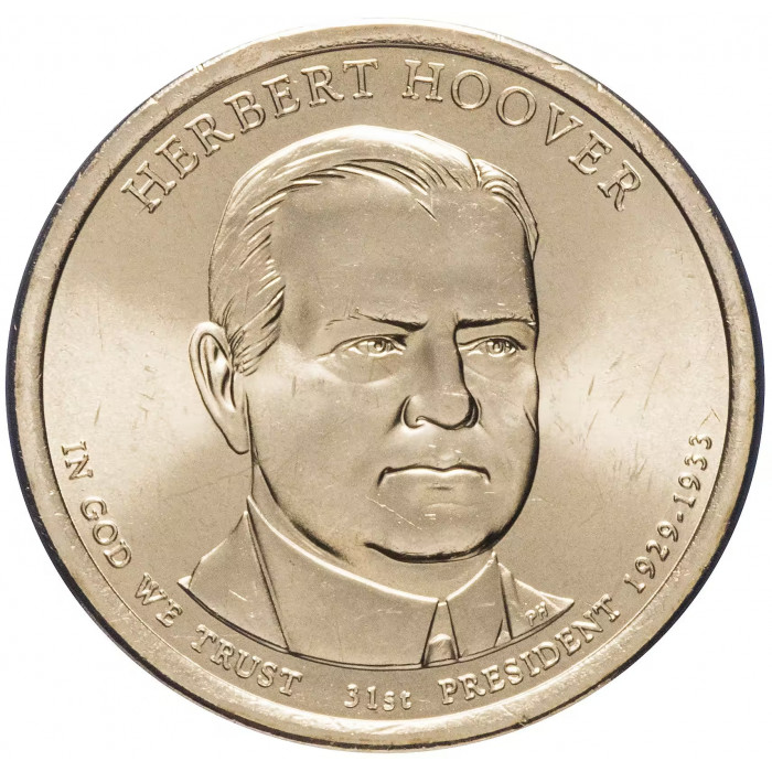 США 1 Доллар 2014 P год UNC Президенты № 31 Герберт Гувер (1929–1933) США 1 Доллар 2014 P год UNC Президенты № 31 Герберт Гувер (1929–1933)