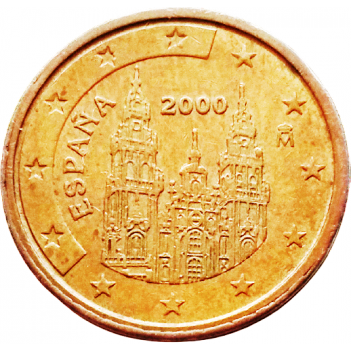 Испания 2 евроцента 2000 год KM# 1041 Испания 2 евроцента 2000 год KM# 1041