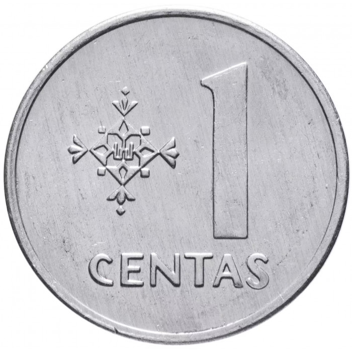 Литва 1 цент 1991 год KM# 85