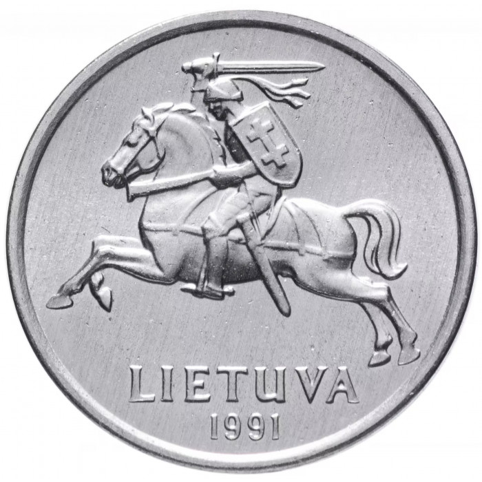Литва 1 цент 1991 год KM# 85