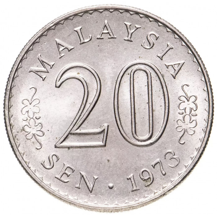 Малайзия 20 сенов 1973 год KM# 4