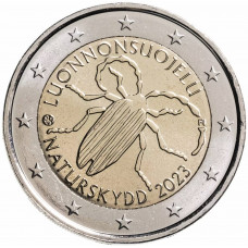 Финляндия 2 евро 2023 год UNC UC# 115 100 лет первому закону Финляндии об охране природы