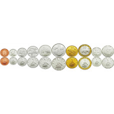 Зимбабве 1 5 10 20 50 центов 1 2 5 10 25 долларов 1980-2003 год Набор из 10 монет