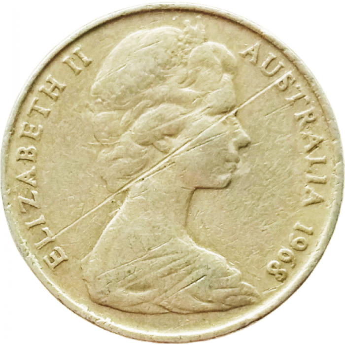 Австралия 10 центов 1968 год KM# 65 Австралия 10 центов 1968 год KM# 65