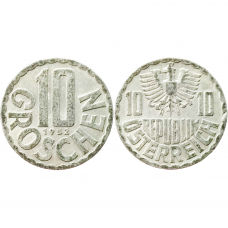 Австрия 10 грошей 1952 год KM# 2878