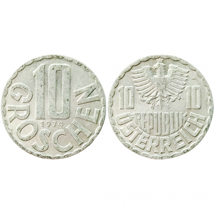 Австрия 10 грошей 1974 год KM# 2878