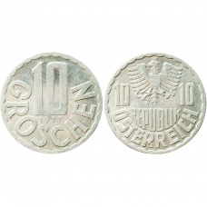 Австрия 10 грошей 1977 год KM# 2878