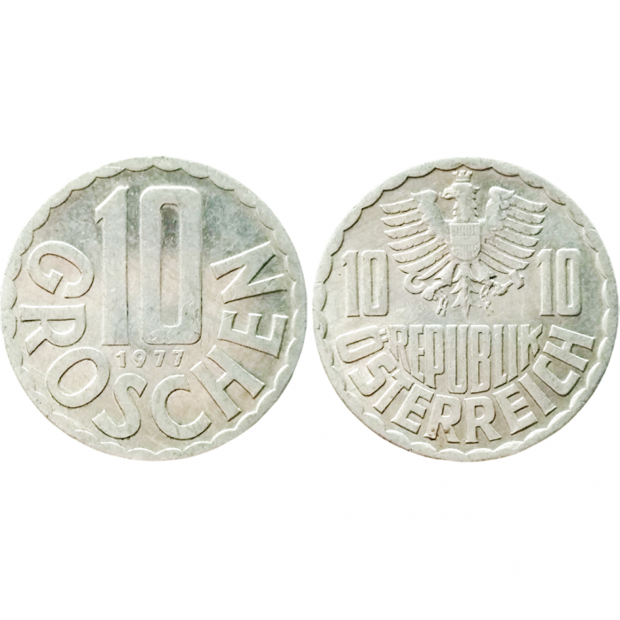 Австрия 10 грошей 1977 год KM# 2878