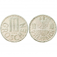 Австрия 10 грошей 1990 год KM# 2878