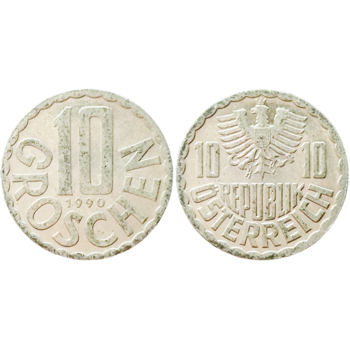 Австрия 10 грошей 1990 год KM# 2878
