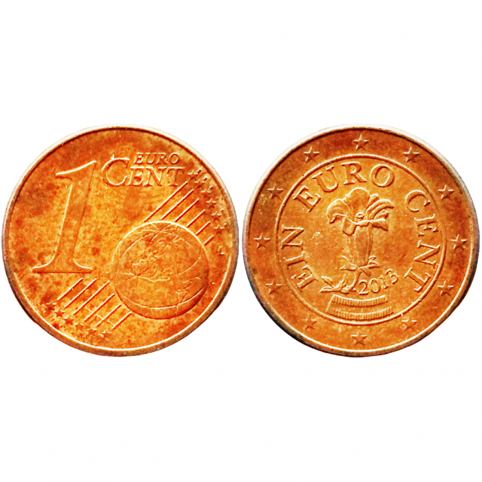 Австрия 1 евроцент 2013 год KM# 3082 Австрия 1 евроцент 2013 год KM# 3082