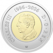 Канада 2 доллара 2026 год UNC 30 лет с начала чекана монет 2 доллара (Туни)