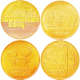 Россия 25 рублей 2014 год Сочи 2014 Набор 4 монеты Цвет золото