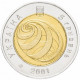 Украина 5 гривен 2001 год KM# 107 На рубеже тысячелетий (биметалл)