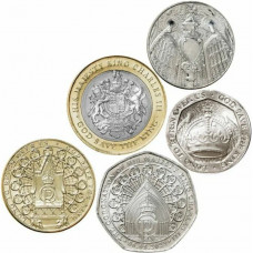 Гибралтар 10 20 50 пенсов 1 2 фунта 2023-2024 год Набор 5 монет