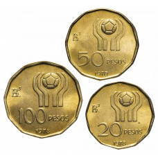 Аргентина 20 50 100 песо 1978 год Набор из 3 монет