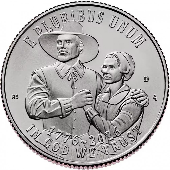 США 25 центов 2026 D год UC# 459 250 лет независимости США. Мейфлауэр