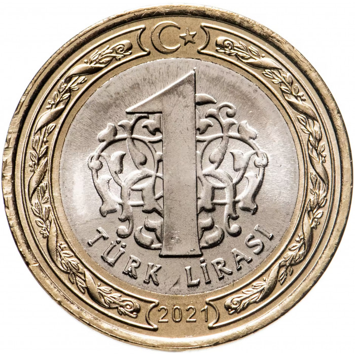 Турция 1 лира 2021 год 100 лет Газиантепу UNC UC# 184