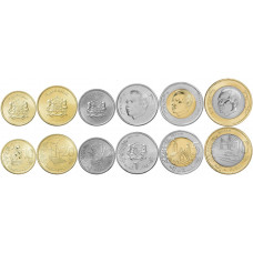 Марокко 10 20 сантимов 1/2 1 5 10 дирхамов 2023 год Набор 6 монет