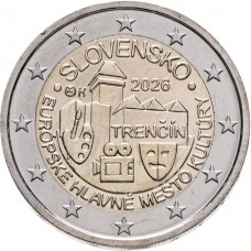 Словакия 2 евро 2026 год Тренчин - Культурная столица Европы UNC UC# 114