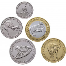 Габон 50 100 250 500 1000 франков 2020 год UNC 60 лет независимости Набор 5 монет