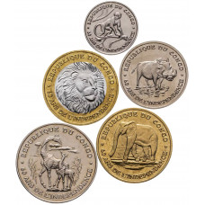 Конго 50 100 250 500 1000 франков 2020 год UNC 60 лет независимости Набор 5 монет