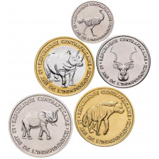 Центральноафриканская Республика 50 100 250 500 1000 франков 2020 год UNC 60 лет независимости Набор 5 монет