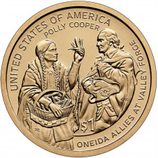США 1 доллар 2026 D год Полли Купер Сакагавея Коренные американцы UNC UC# 454