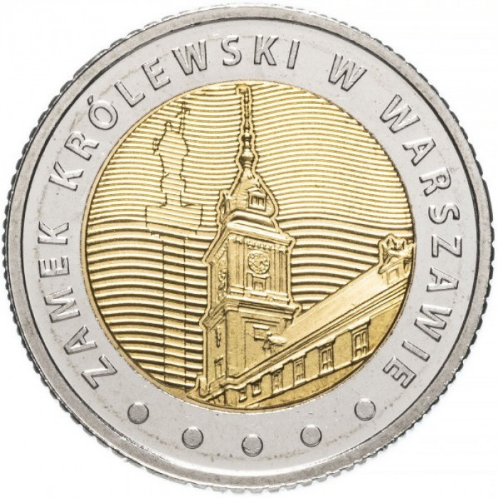 Польша 5 злотых 2014 год Королевский замок в Варшаве UNC Y# 913