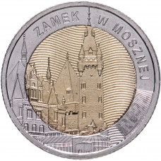 Польша 5 злотых 2022 год UNC UC# 111 Мошненский замок
