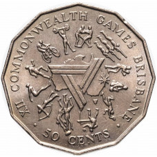 Австралия 50 центов 1982 год KM# 74 XII Игры Содружества