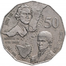 Австралия 50 центов 1998 год KM# 364 200 лет путешествию Джорджа Басса и Мэтью Флиндерса