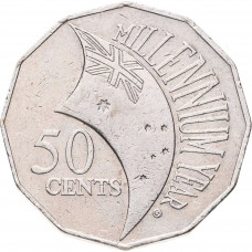 Австралия 50 центов 2000 год KM# 488.1 Смена тысячелетия