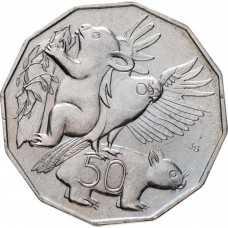 Австралия 50 центов 2004 год KM# 694 Австралийская фауна - Лорикет, коала и вомбат