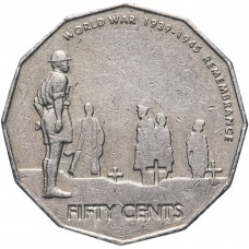 Австралия 50 центов 2005 год KM# 746 60 лет со дня окончания Второй Мировой войны